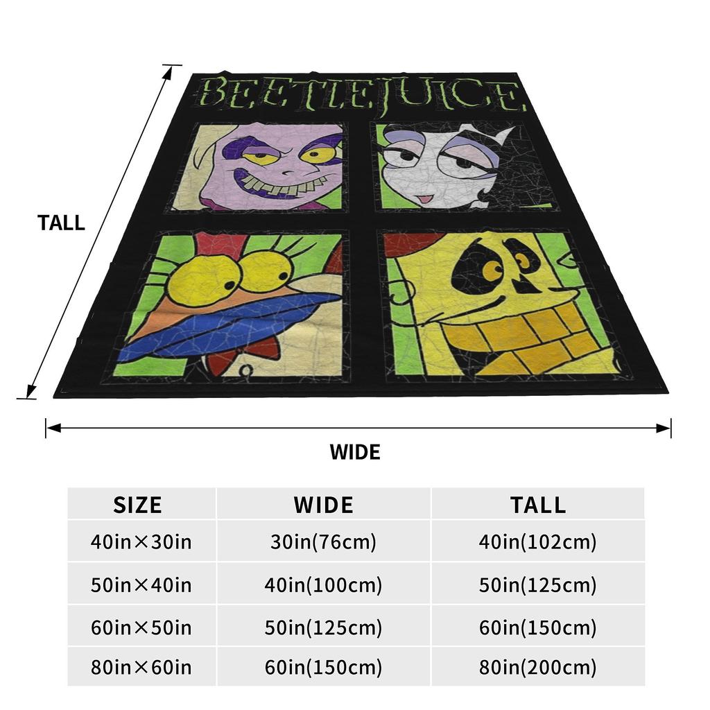B-Beetlejuice Horror Movie Blanket Super Soft Warm Throw Blankets for Sofa 50x60 Inch Multi-size Bedspread