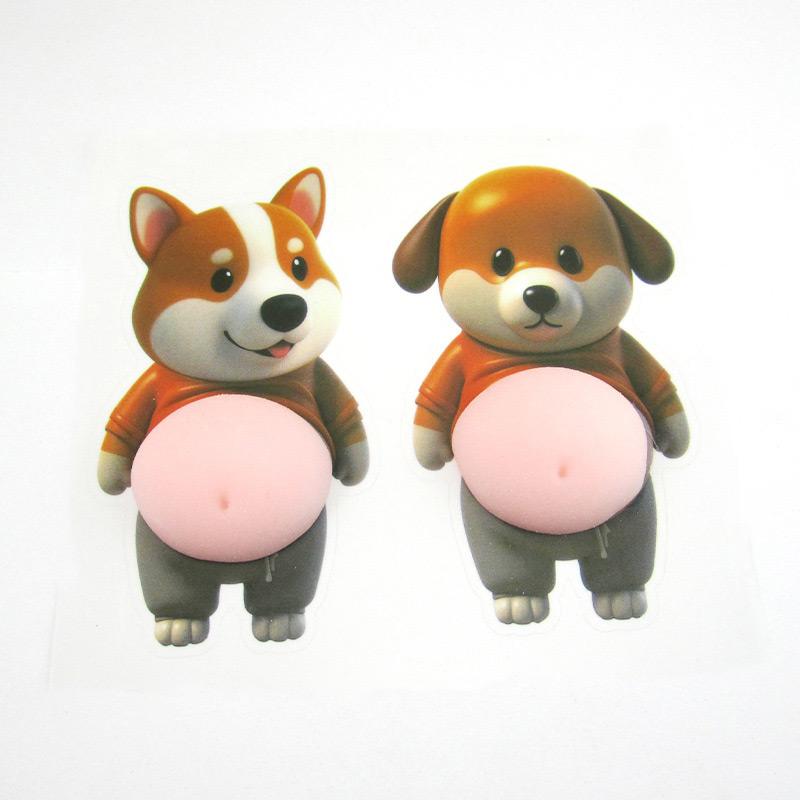 3D Chubby Corgi Silicone Bumper Stickers Ultra-Soft Car Home Anti-collision Pads Cute Puppy Decorative Fun Squishy Stickers