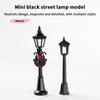 2Pcs Miniature Dollhouse Street Light Model with Christmas Wreath Simulation Street Lamp for Micro Landscape Decor Kid's Toy