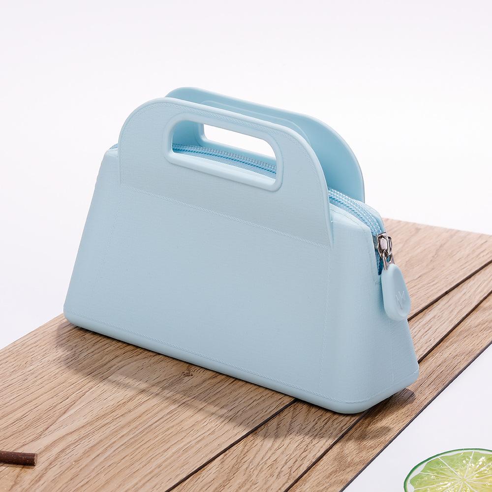 Silicone Handbag Women'S Cosmetic Bag Silicone Zipper Cosmetic Bag Travel Women'S Makeup Brush Holder Organizer Cosmetic Bag