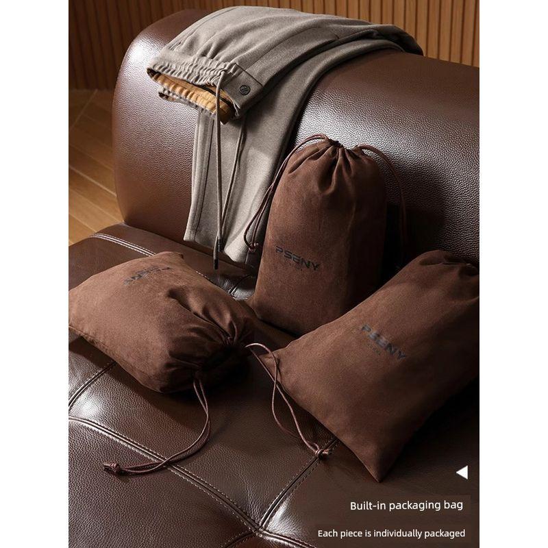 Acetate Fleece Business Casual Pants Men's Straight Spring and Autumn Draping Effect Pants Foreign Trade Men's Trousers Light Luxury Trousers