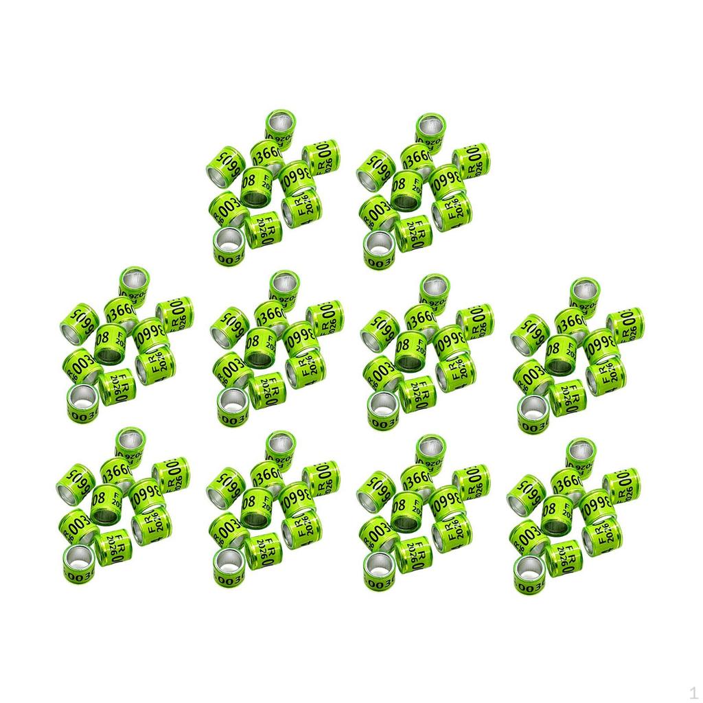 100 Aluminium Pigeon Identification Rings, for Simple Animal Identification.