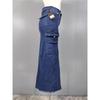 Foreign Trade High Texture High Waist Sheath Front Slit Retro Washed Burr Design Sense A Word Denim Pocket Skirt