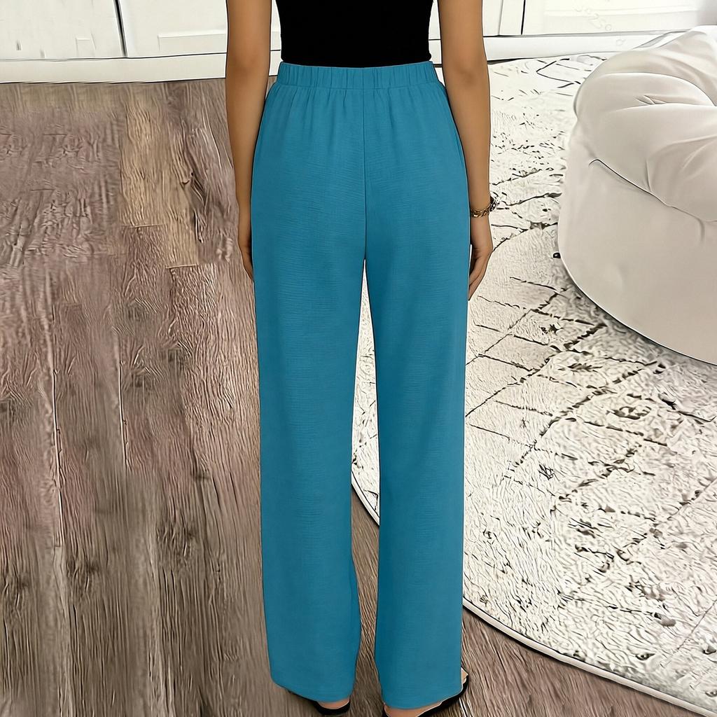 Women’s Wide Leg Drawstring Pants with Side Lace Trim Loose Fit Lightweight Casual Trousers for Everyday Wear