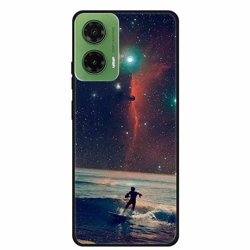 Silicone Painted Cover For Motorola Moto G35 G55 Case Luxury Animal TPU Silicone Soft Back Cover For G55 5G Black Bumper MotoG35