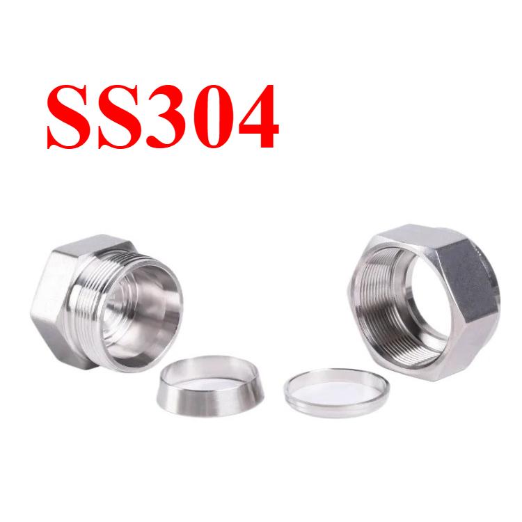 End Cap 1/16"-1" 3-25mm Tube OD Compression Union SUS316L 304 Stainless Steel Coupler Pipe Fitting Connector Metric UNF Nut Lock