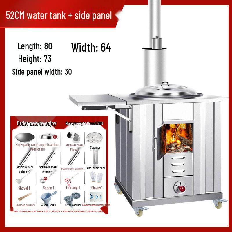 Portable Stainless Steel Wood Stove for Outdoor Cooking