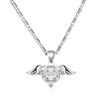 Luxury Exquisite Angel Wings Heart Crystal Pendant Necklace Stainless Steel Neck Chain for Women Trend Temperament Jewelry Gifts