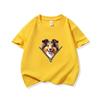 Kids Cotton T Shirt Lovely Sheepdog Zipper Print Crew Neck Short Sleeve Tee Casual Breathable Boys Girls Summer Tops