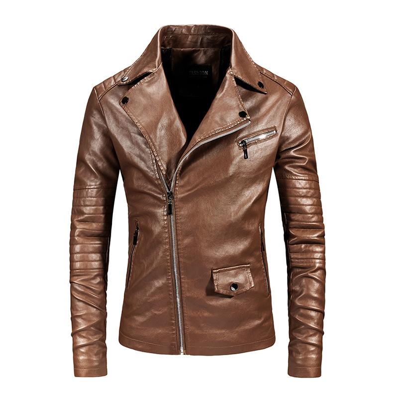 Outono Moda Masculina Pu Casaco Masculino Preto Motocicleta Slim Fit Casaco Jovem Popular Jaqueta Bomber 