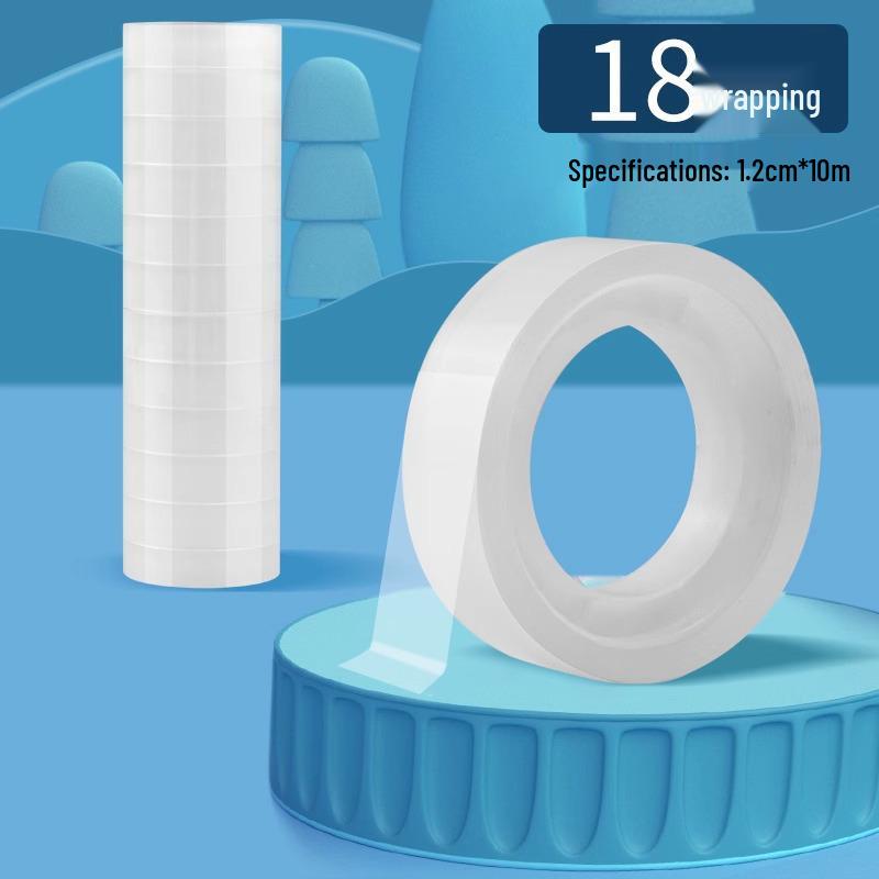 Transparent High-Viscosity Adhesive Tape, 12mm Narrow Roll for Students and Children