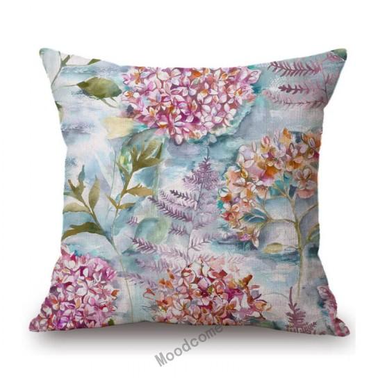 Spring Flower Oil Painting Poppy Sleeping Lily Hydrangeas Peony Home Decoration Art Sofa Throw Pillow Case Linen Cushion Cover