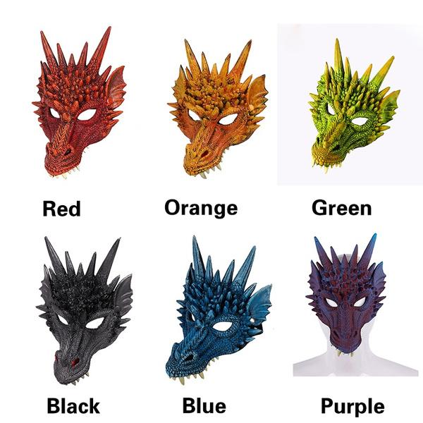 Dragon Mask Half Face Halloween Costume Mask Party Decorations Soft Cosplay Scary Halloween Mask