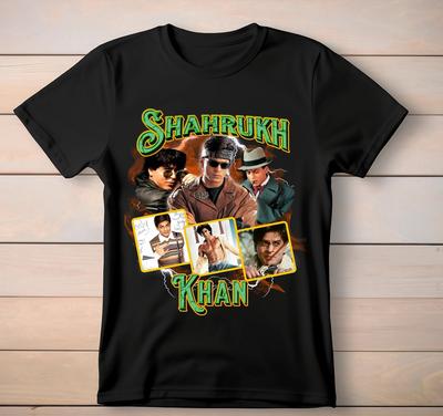 T-shirt retro bootleg Shahrukh Khan lata 90. i koszulka dziecięca, Koszulka dla fanów Bollywood SRK