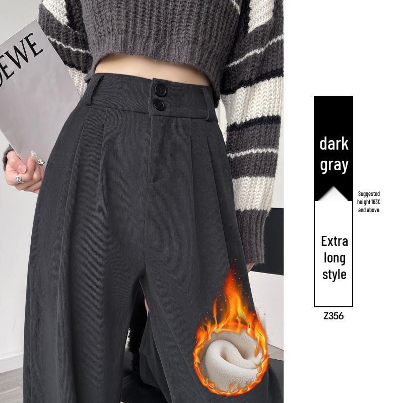 Women's High Waist Black Suit Pants - 2025 Summer Collection, Petite Wide Leg, Draped Straight Trousers