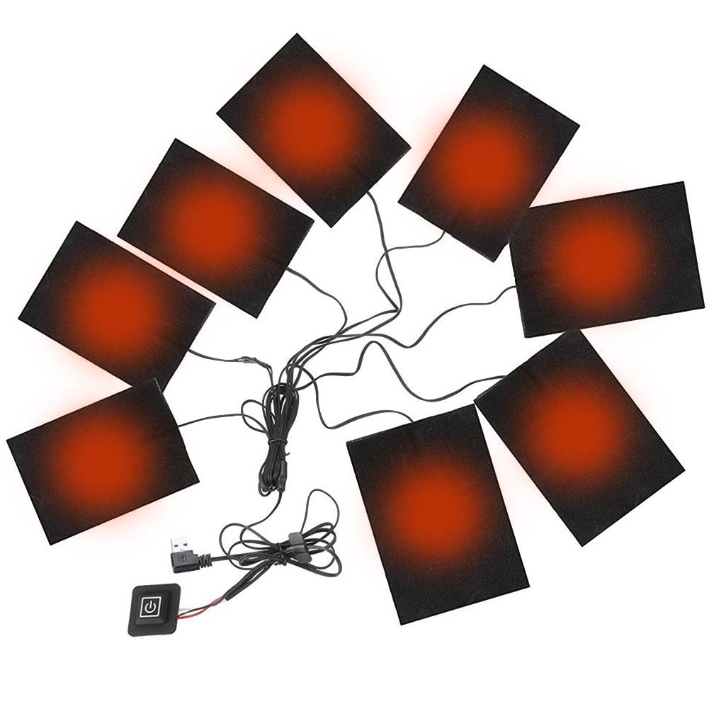 1-5PCS Jacket Heater Pads Electric Heating Clothing Warmer 3 Levels Heating Warmer Pad For Winter Outdoor Skiing Camping Hiking