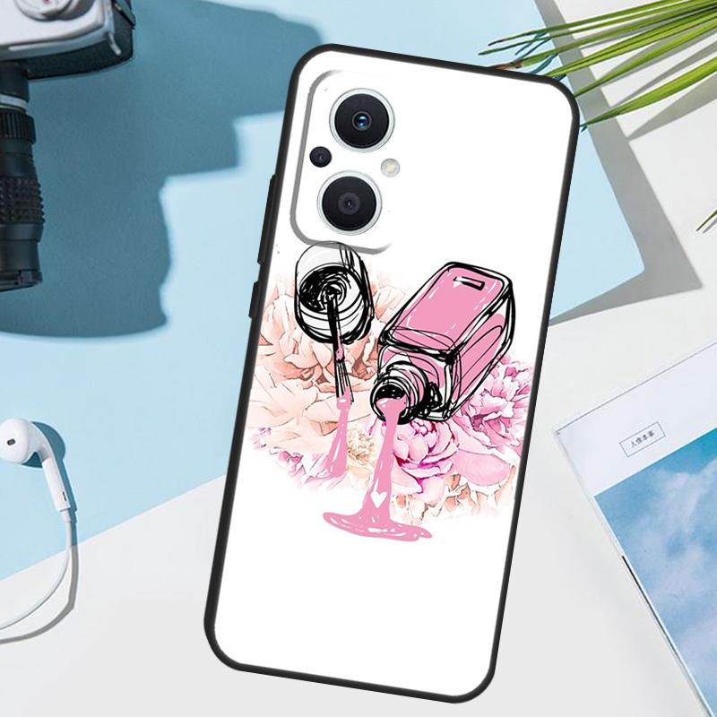 Nail Polish Case For OPPO Reno 13F 13 12 11 F 8T 7 8 10 Pro OPPO Find X8 X6 Pro X3 X5 Lite Cover Funda