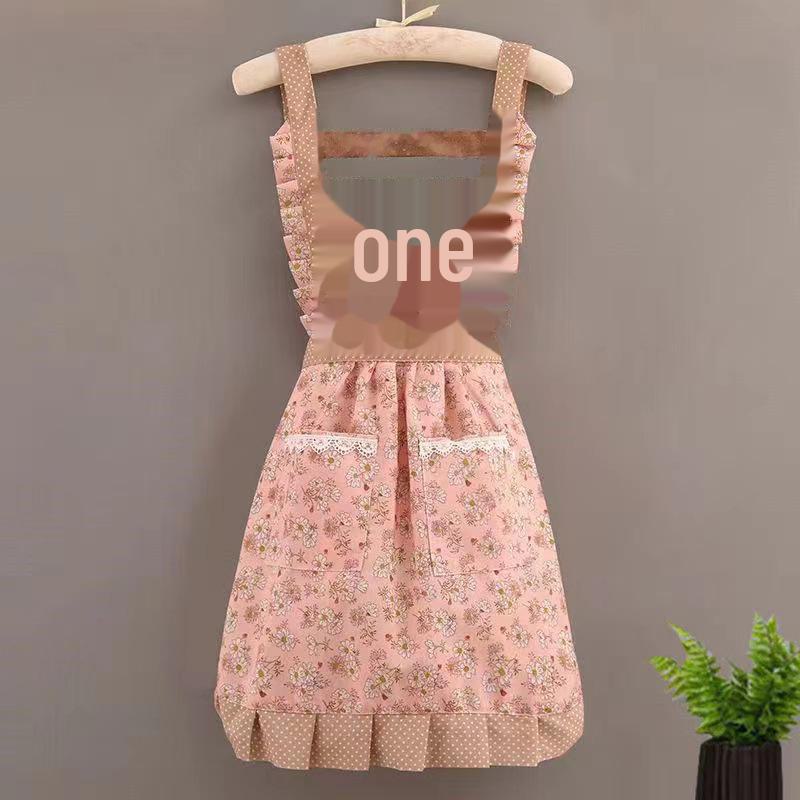Breathable Princess Skirt Apron with Double Pockets for Women  Ideal for Home Kitchen Cooking. Anti-fouling and Durable Work Clothes.