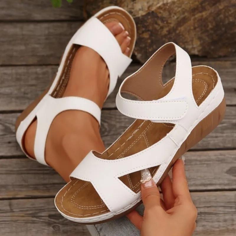Summer Woman Sandals Shoes Soft Shoes Woman Plus Size Sandals Woman Wedge Walking Shoes Elegant Footwear Female Women Sandal