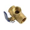 G1" 3 Way Ball Valve Three T Port Brass Female Type For Water Oil And Gas