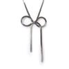 Les Trésors De Lily [L9558] - Collier 'Noeud Romantique' gris (maille miroir)
