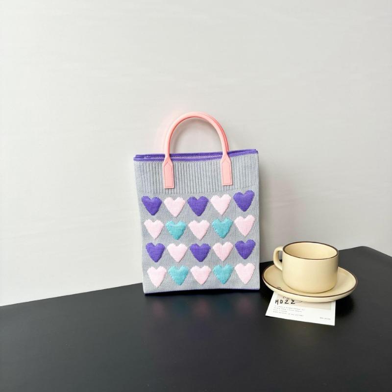 New large-capacity knitted bag, mobile phone bag, niche shoulder messenger bag, high-end, cartoon fashion handbag.