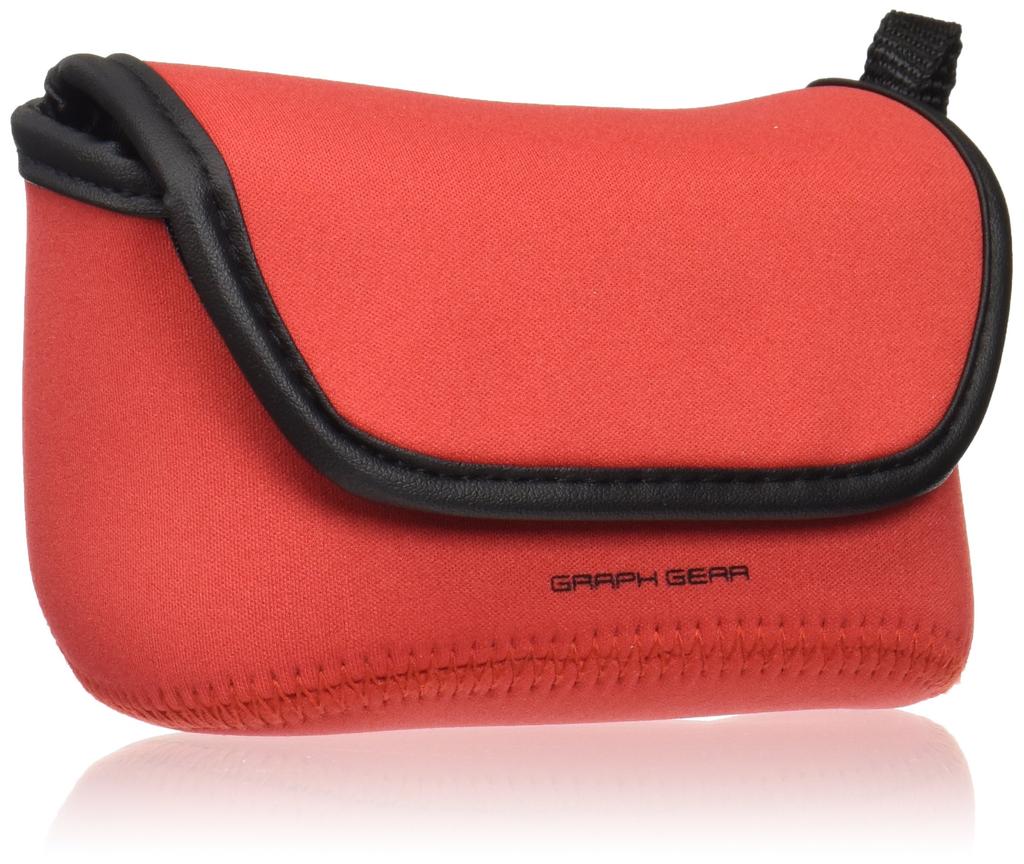 ELECOM Digital Camera Case Soft Case Neoprene Strap Hold with Belt Loop LL Size Reference Storage 127 x 57 x 75mm Red Dimensions DGB-061RD