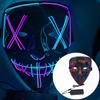 EL Cold Light LED Halloween Mask - Luminous Black V Mask for Shuffle Dance