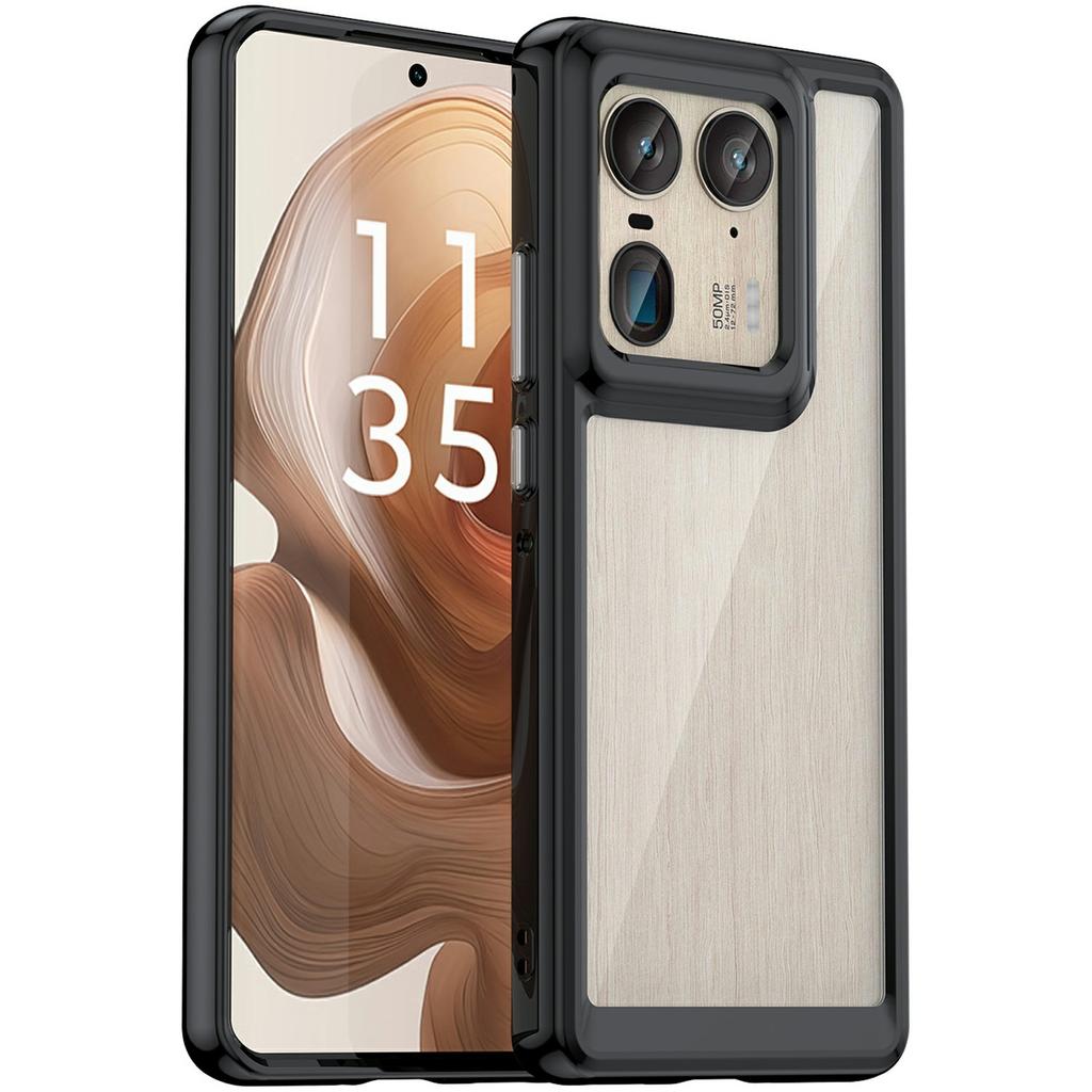 Dla Motorola Edge 50 Ultra 5G/Moto X50 Ultra 5G Etui TPU +Akrylowe Ochronne Przezroczyste Etui na Telefon