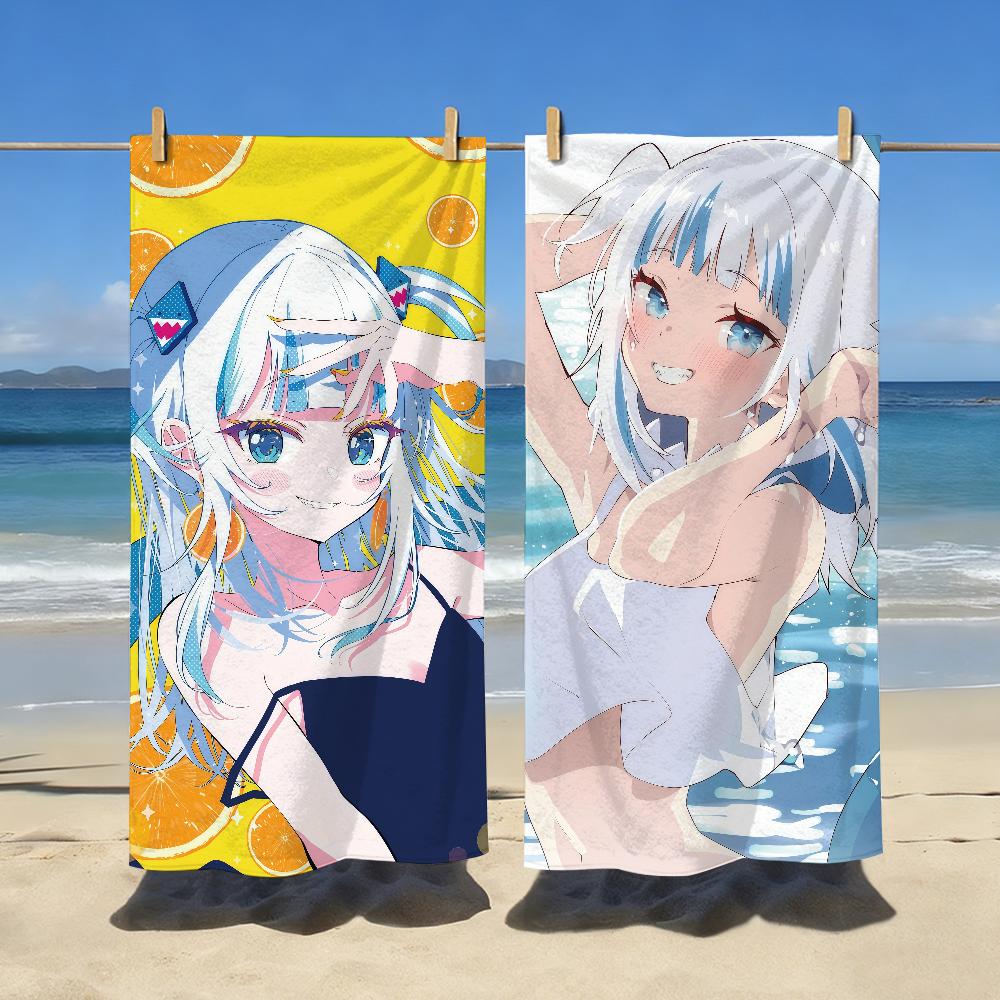 VTuber G-Gawr Gura Süßes Handtuch Sport Schnelltrocknend Reise Campingausrüstung Sandfest Weich Leicht Großes Strandtuch