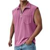 Men's Summer Solid Color Sports Zipper Lapel Vest Men's Sports Casual Vest