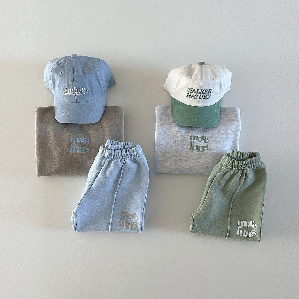 Trendy Color Block Cotton Sweatshirt & Jogger Set for Kids