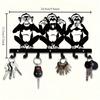 Metal Monkey Wall Hook Decor Key Holder Coat Hat Towel Rack Modern Natural Style Easy Install Black