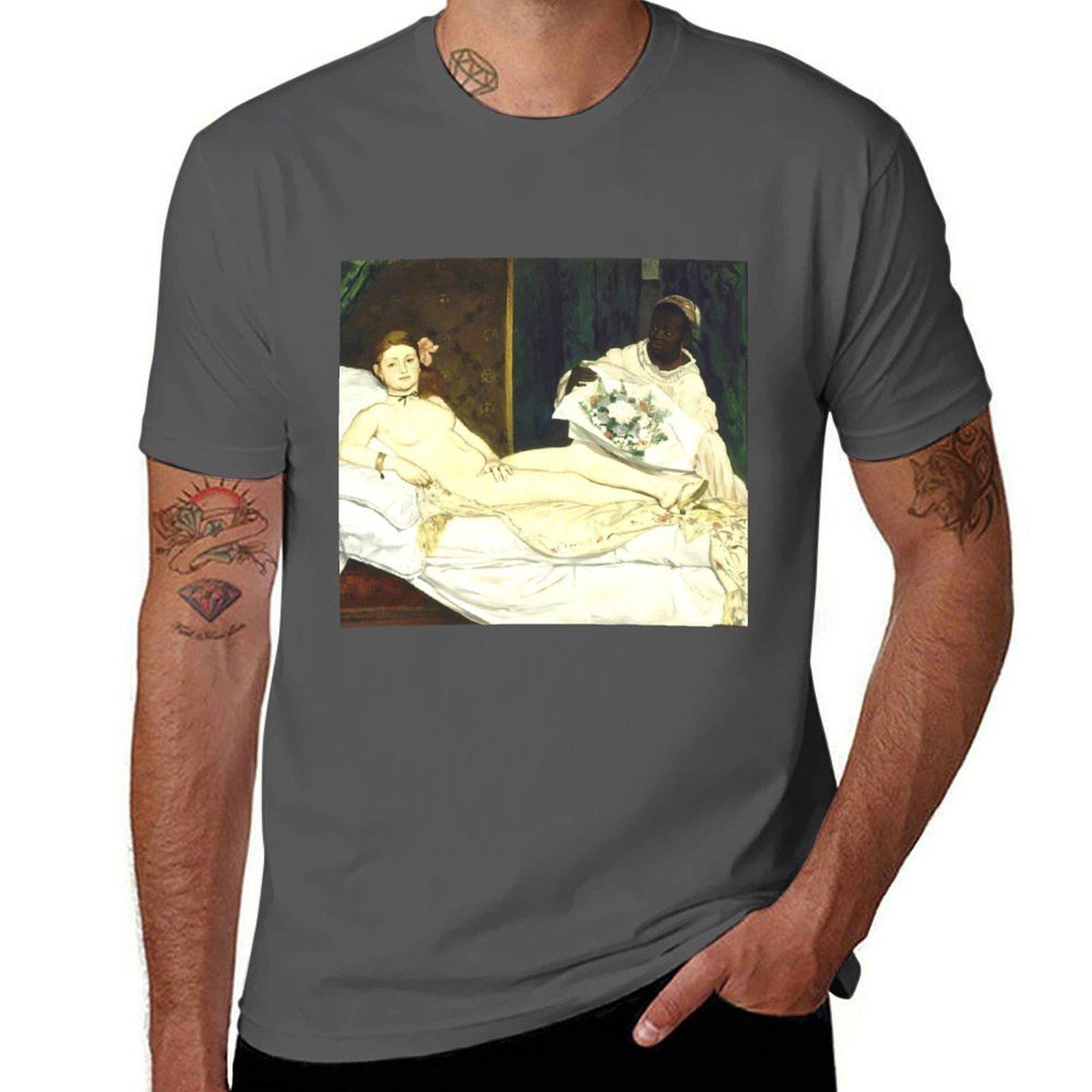 

HD. Olympia, by Edouard Manet. HIGH DEFINITION T-Shirt printed t shirts for man t shirts with prints T-Shirt 4XL