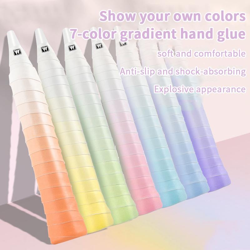 For Badminton Pickleball Racket Gradient Color Sweat-Absorbent Tennis Racket Overgrip Tapes Shockproof Anti-Slip Sweat Band