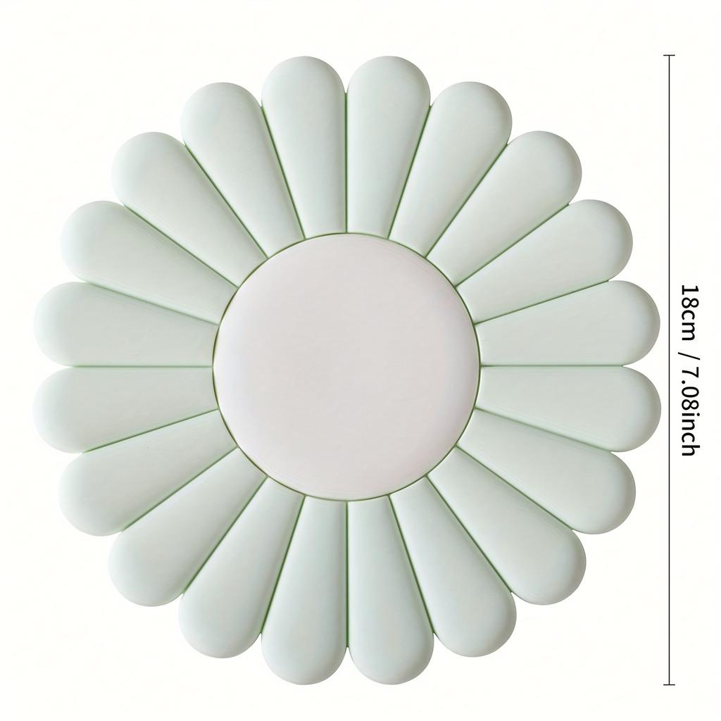 1pc Silicone Trivet Mat | Non-Slip & Heat Resistant, Daisy Flower Design, Easy Clean Coasters & Pot Holders for Kitchen, Ideal for Hot Dishes, Pots