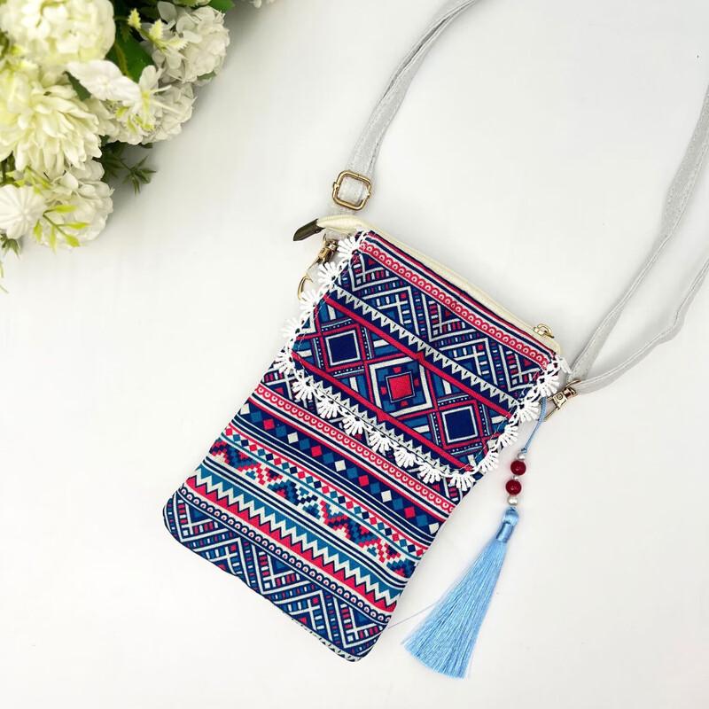 REWELL Ethnic Digital Print Crossbody Coin Purse