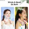 Bladeless Neck Fan 2000mAh USB Rechargeable Digital Display Cute Cat Hanging Mini for Travel Office
