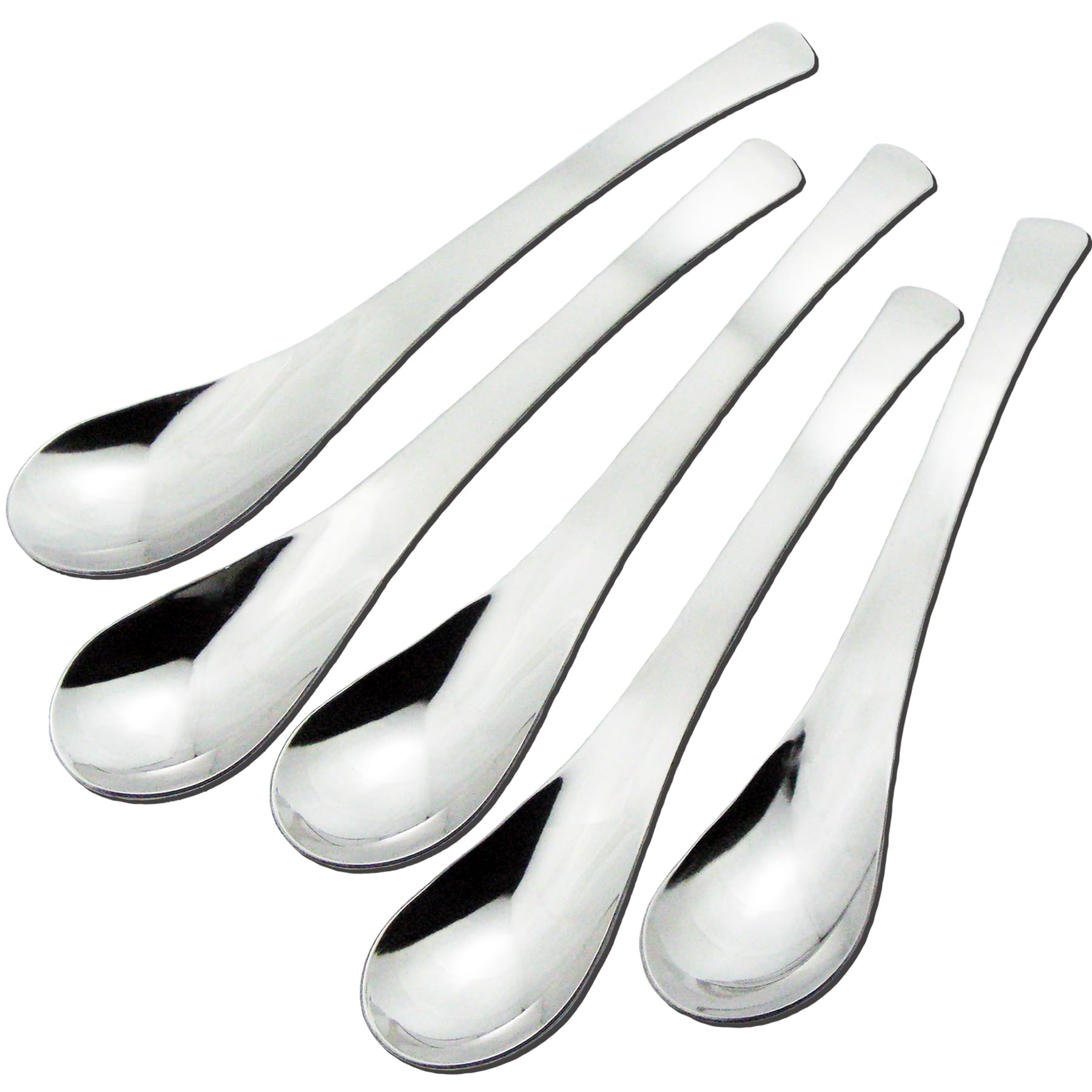 

Nagao Plain Renge Set of Stainless Made in Japan Tsubame-Sanjo Spoons, 17.9cm, 5, 18-0 Steel,