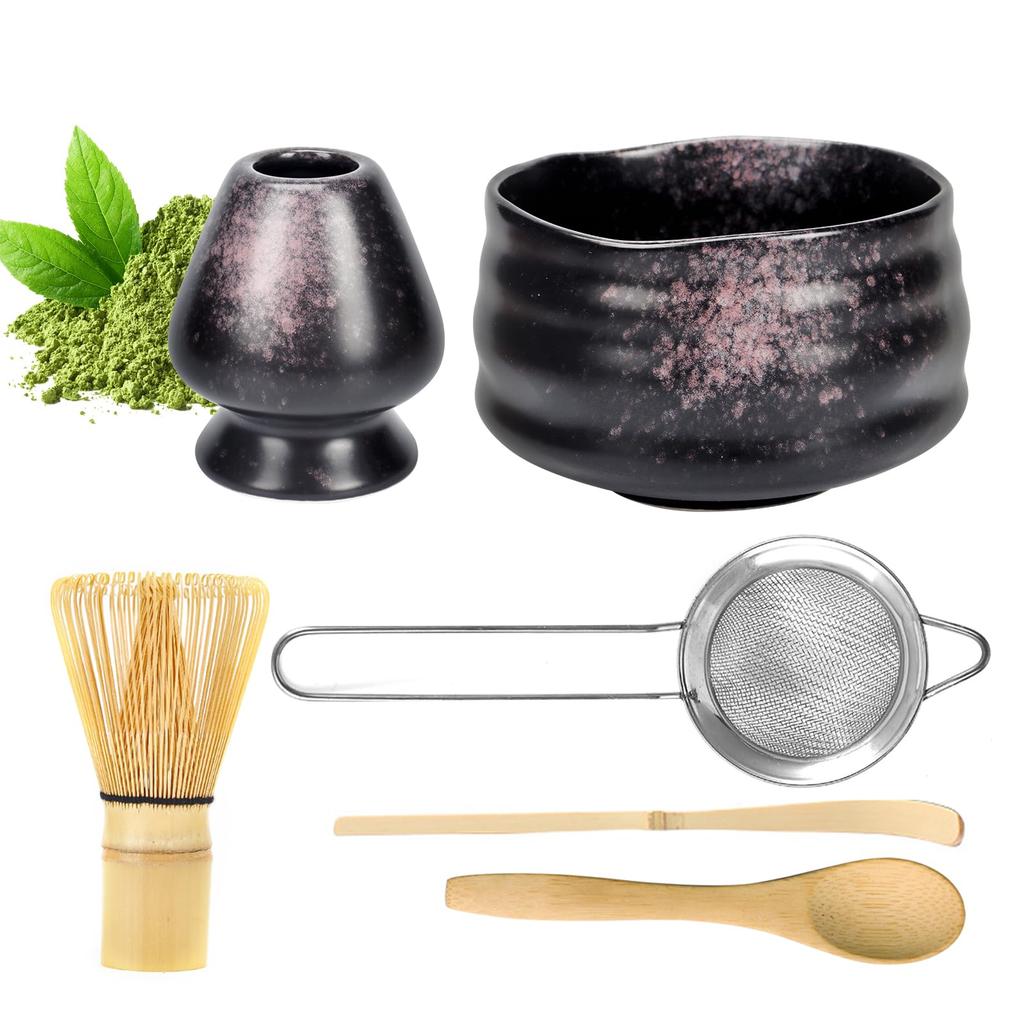 YTCYKJ 6-Piece Matcha Tea Ceremony Utensil Set, Japanese Tea Set, Matcha Kit, Matcha Whisk, Matcha Whisk Set, Authentic Matcha, Home Use Goods,