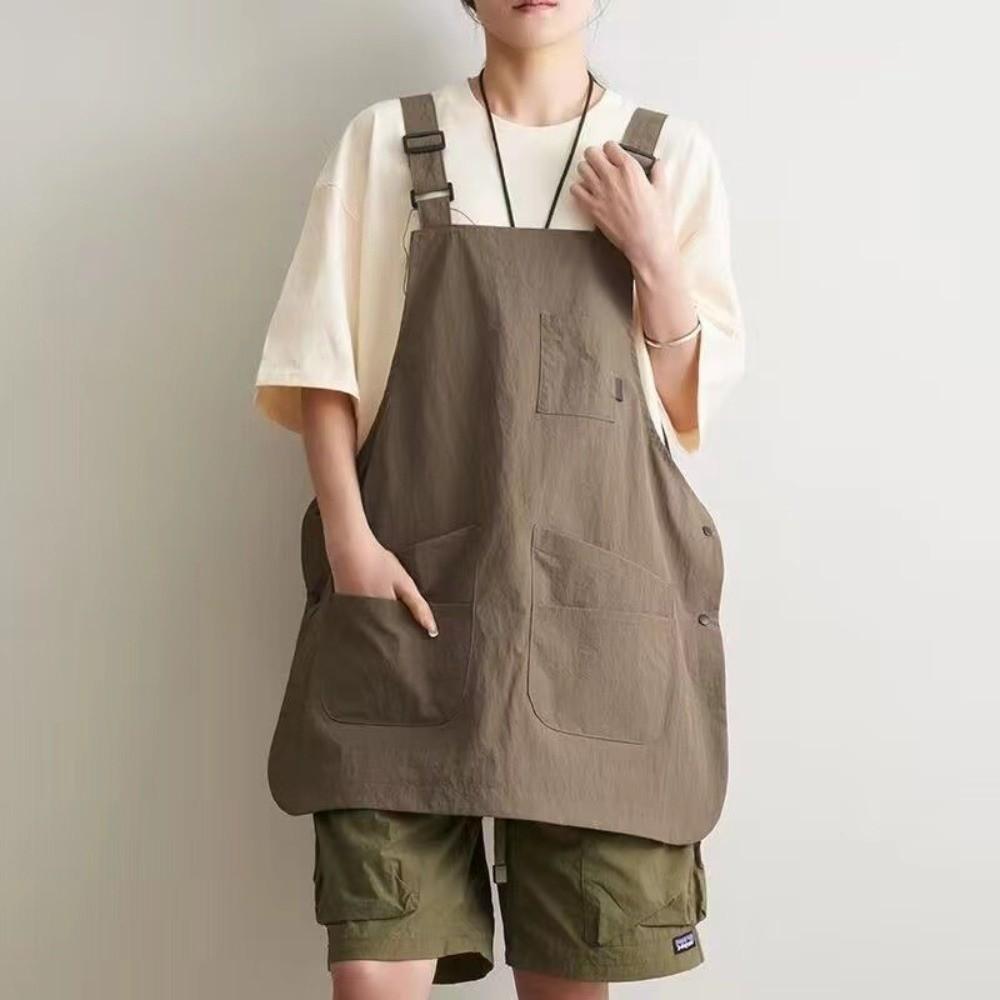 New Double-Sided Kitchen Apron Waterproof Adjustable Waist Apron Unisex Pure Color Chef Apron Household Kitchen