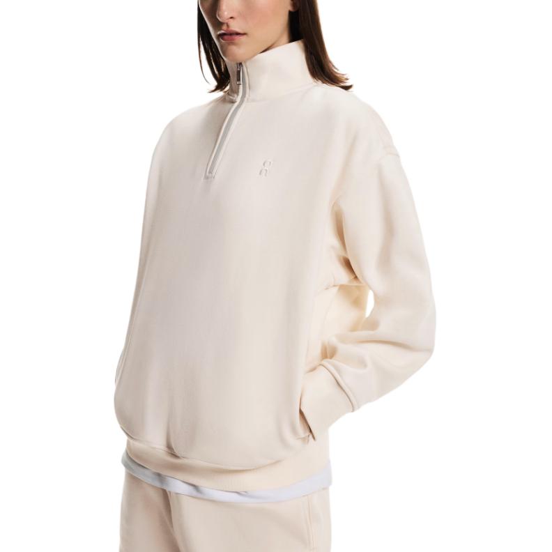 On Thick High Neck Drop Shoulder Half Zip Lg Sleeve Sweatshirt Women tops 1WG11144357