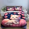Adorable Cat-Themed Trio Gift Set Kid'S And Adults' Bedroom Decor, Exquisite Three-Piece Bedding Set Gift