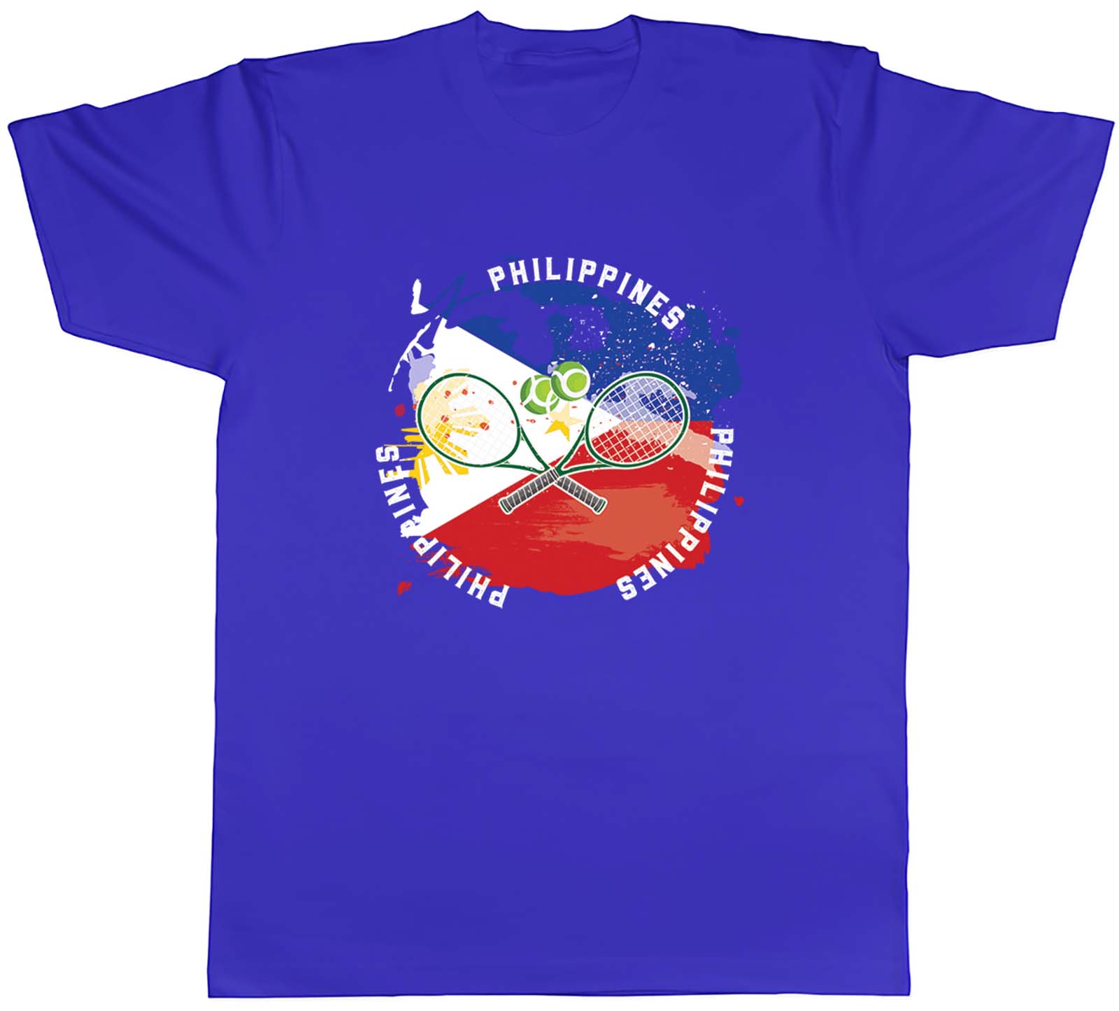 Tennis Sports With Philippines Flag Mens Unisex T-Shirt Tee Gift 2 S