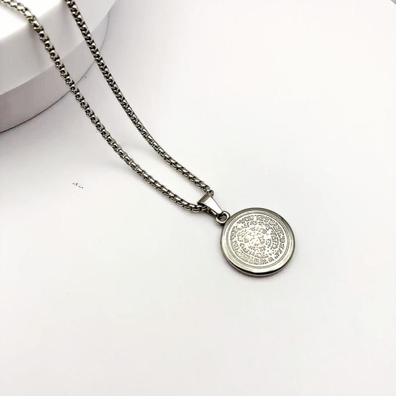 

Saint Benedict Retro Amulet Titanium Steel Pendant Necklace 60cm