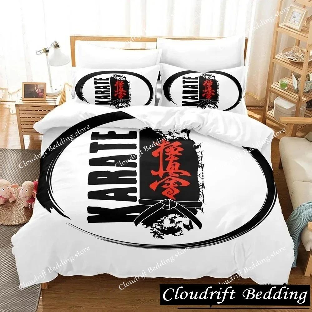 3D Printed Kyokushin Karate Bedding Set Boys Girls Twin Queen Size Duvet Cover Pillowcase Bed Boys Adult Home Textileextile
