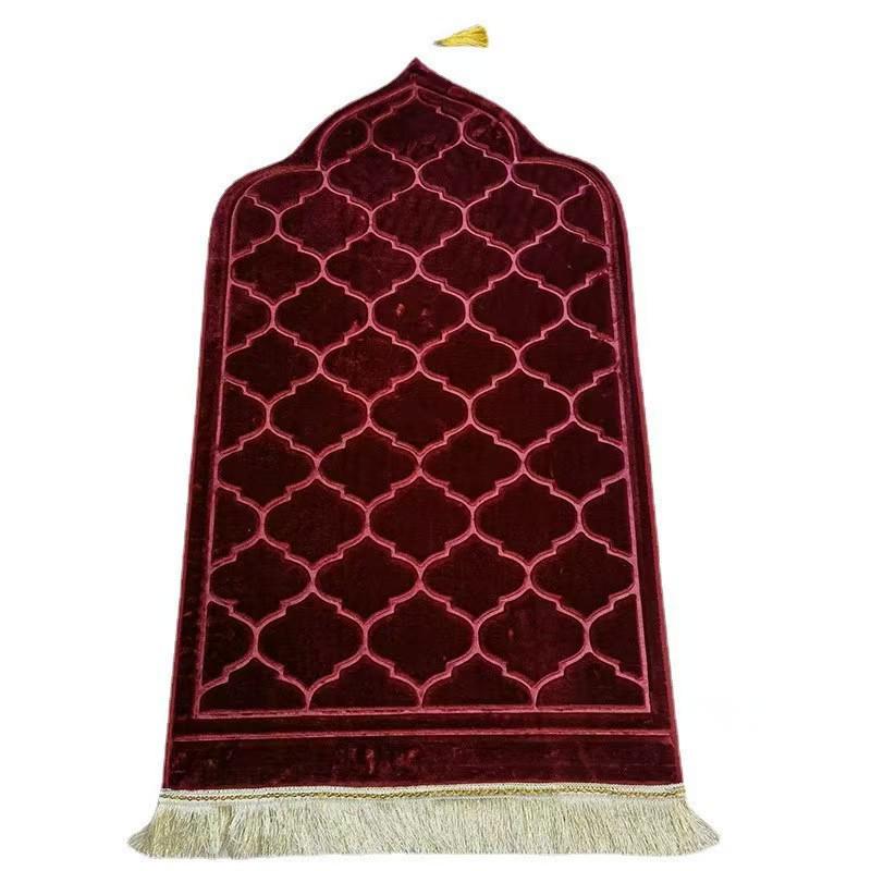 Irregular Embossed Raschel Prayer Mat with Short Pile