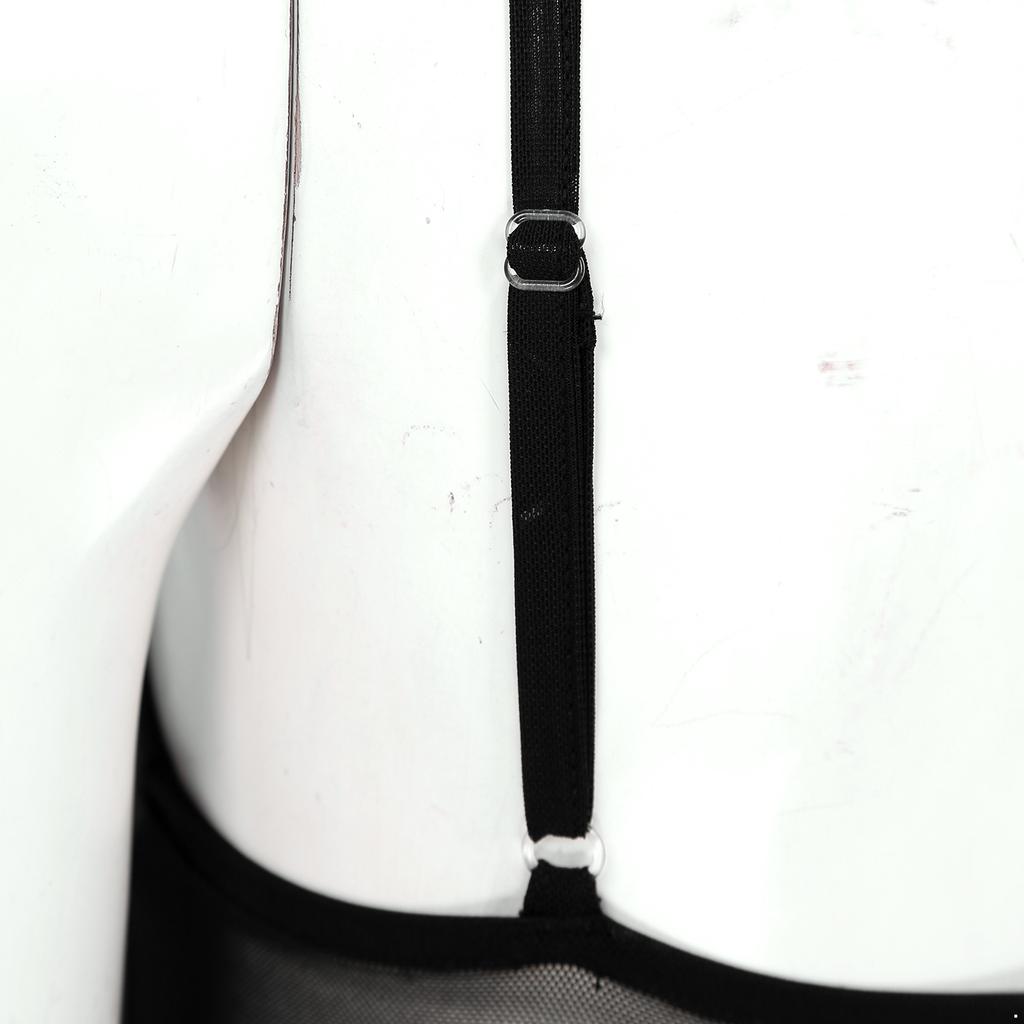 Women‘s Sheer Mesh Camisole Crop Top S-5XL: Adjustable Spaghetti Straps Sleeveless Vest for Party Club Night Out