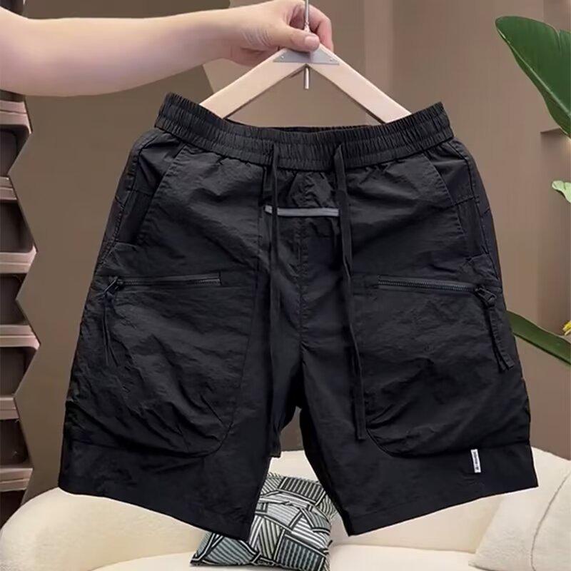 2026 Men s Trendy American Casual Workwear Shorts - Lightweight Five-Point Design M чёрный