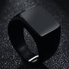 Wedding Ring Solid Color Finger Decoration Stainless Steel Men Square Band Finger Ring for Party